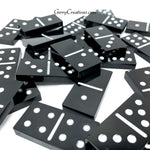 Dominos - Black with Silver dots