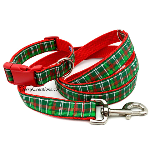 Christmas Plaid Collars & Leash