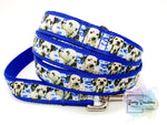 Dalmatians on Royal Blue, Collar & 5ft Leash Set