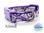 Purple swirling Butterflies Dog Collar