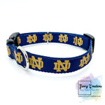 Football ~ ND ~ Dog Collar & Leash