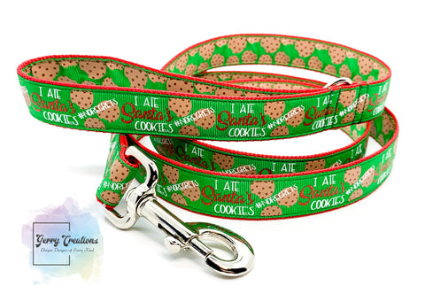 I Ate Santa’s Cookies! On Green, 5ft Double Sided Leash