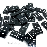 Dominos - Black with Silver dots