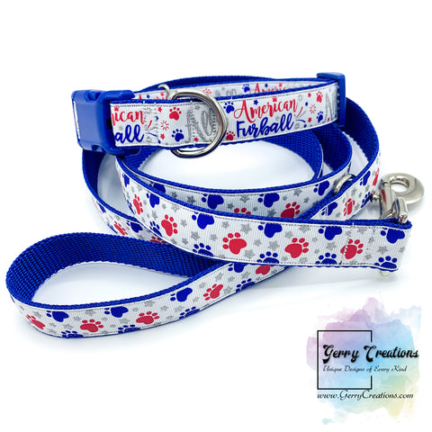 Patriotic All American Furball Dog collars & leashes