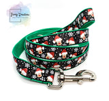 Scattered Reindeer on Black, Collar & 5ft Leash Set