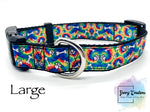 Tie Dye Paws & Bones Dog Collars