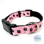 Paw Prints in Black Dog Collars