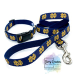 Football ~ ND ~ Dog Collar & Leash